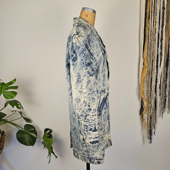 80's Trench Acid Wash Jean Jacket - Picture 4 of 9